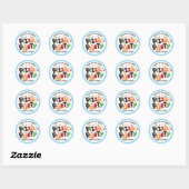 Moderne Style Pizza Party Ronde Sticker (Vel)
