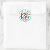 Moderne Style Pizza Party Ronde Sticker (Tas)