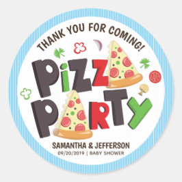 Moderne Style Pizza Party Ronde Sticker
