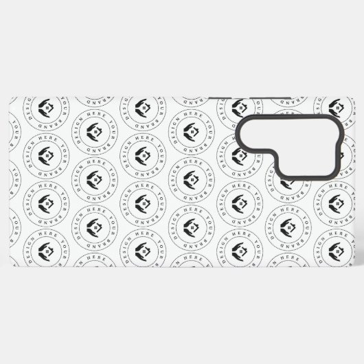 Moderne stylist bewerkbare logo en tekst samsung galaxy hoesje (Achterkant horizontaal)