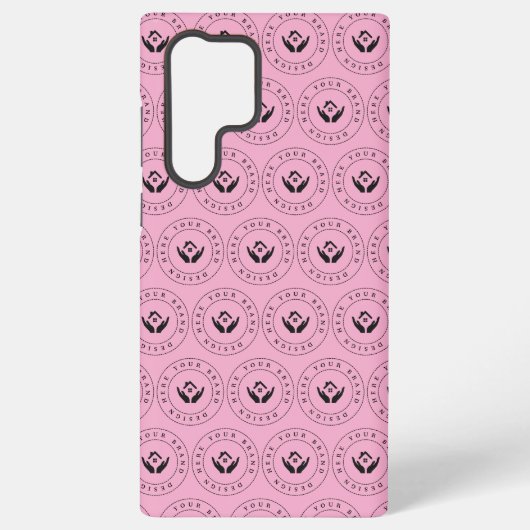 Moderne stylist bewerkbare logo en tekst samsung galaxy hoesje (Achterkant)