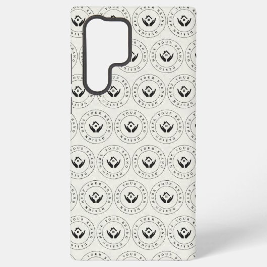 Moderne stylist bewerkbare logo en tekst samsung galaxy hoesje (Achterkant)