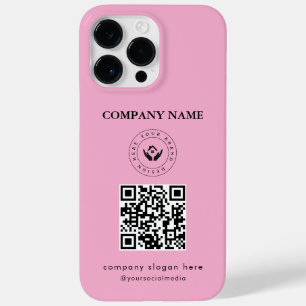 Moderne stylist bewerkbare logo QR-code en tekst Case-Mate iPhone 14 Pro Max Hoesje