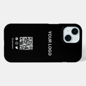 Moderne stylist bewerkbare logo | QR-code en tekst Case-Mate iPhone Case (Achterkant (horizontaal))