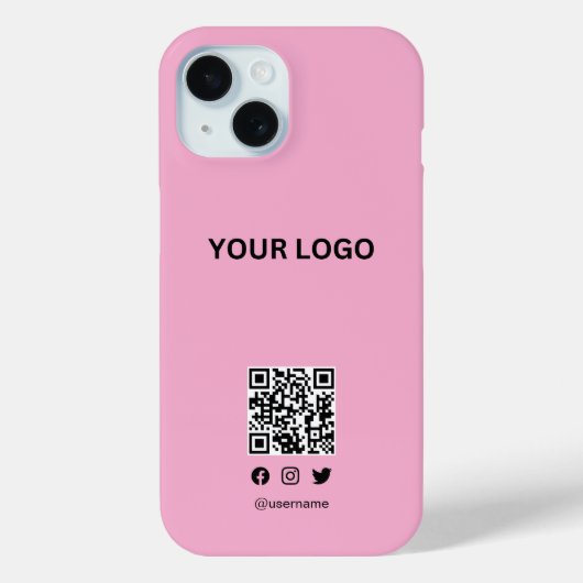 Moderne stylist bewerkbare logo | QR-code en tekst Case-Mate iPhone Case (Achterkant)