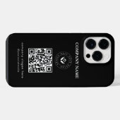 Moderne stylist bewerkbare logo | QR-code en tekst iPhone Hoesje (Achterkant horizontaal)