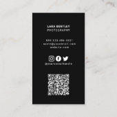 Moderne stylist foto sociale media met QR-code Visitekaartje (Achterkant)