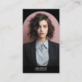 Moderne stylist foto sociale media met QR-code Visitekaartje (Voorkant)