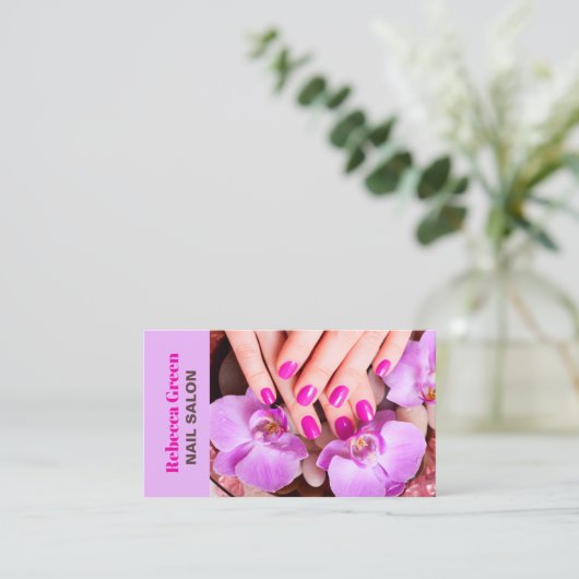 Moderne Stylist Manicurist Nail Artist Nail Salon Visitekaartje (Staand voorkant)