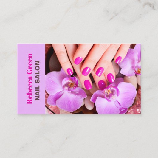Moderne Stylist Manicurist Nail Artist Nail Salon Visitekaartje (Voorkant)