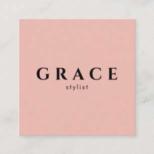 Moderne stylist minimalistisch roze zwarte ontwerp vierkante visitekaartje