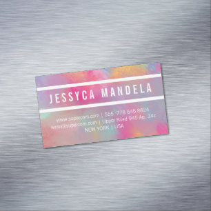 Moderne stylist pastelkleurige kleuren magnetisch visitekaartje