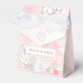 Moderne Subtiele Blush Bloemen Bruiloft Favor Box Bedankdoosjes (Voorkant Zijde)