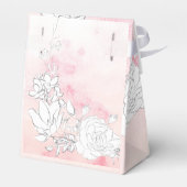 Moderne Subtiele Blush Bloemen Bruiloft Favor Box Bedankdoosjes (Achterkant)