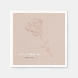 Moderne subtiele blush roze bruiloft servet