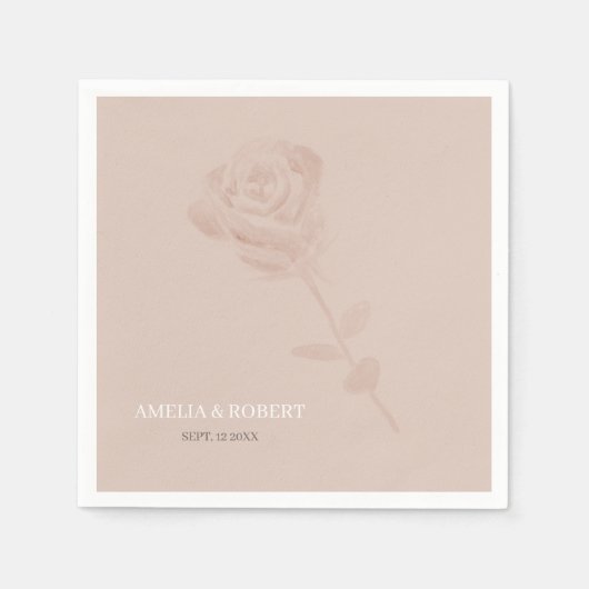 Moderne subtiele blush roze bruiloft servet (Voorkant)