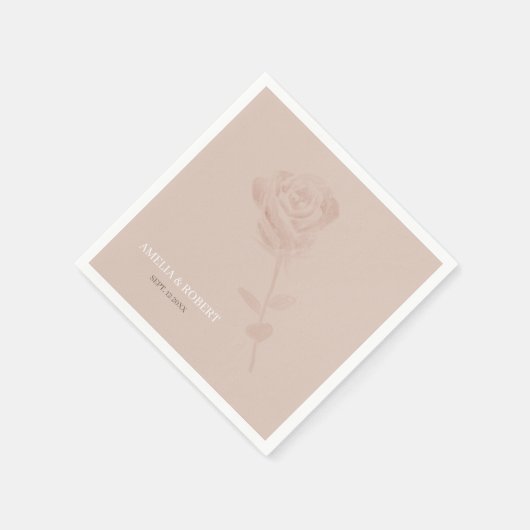 Moderne subtiele blush roze bruiloft servet (Hoek)