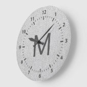 Moderne subtiele grijs- en witte haring grote klok (Hoek)