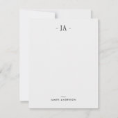 Moderne Subtiele Monogram Beginletter & Naam Notit Notitiekaartje (Voorkant)