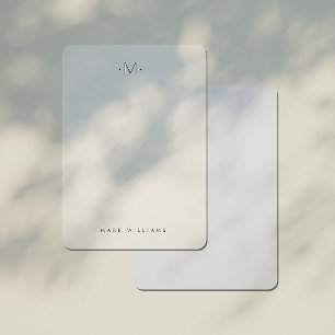 Moderne subtiele monogramkaart voor Initiaal en na Notitiekaartje