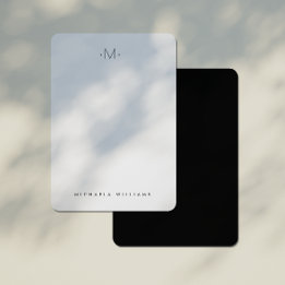 Moderne subtiele monogramkaart voor Initiaal en na Notitiekaartje