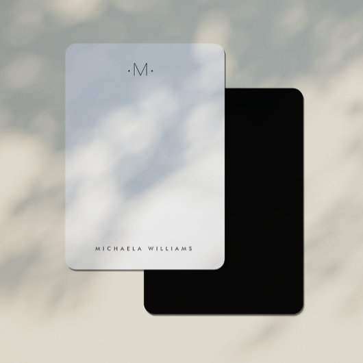Moderne subtiele monogramkaart voor Initiaal en na Notitiekaartje