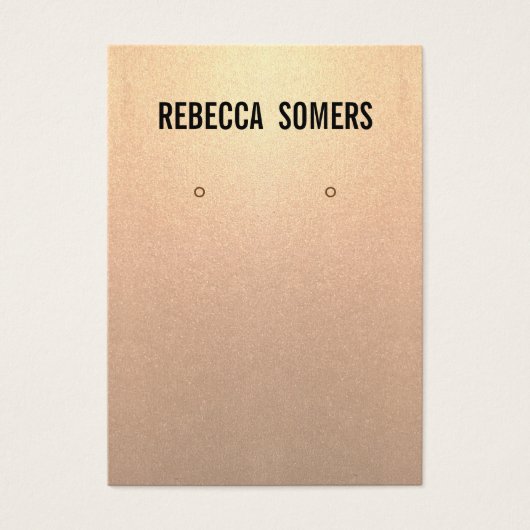 Moderne, subtiele Roos Gold Earring-kaart Visitekaartjes (Voorkant)