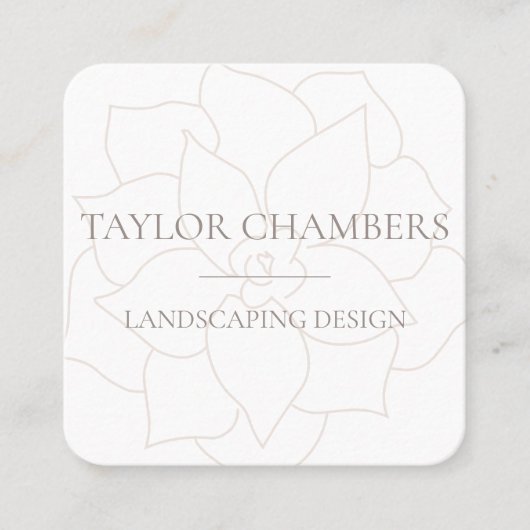 Moderne Succulent Eenvoudig Vierkante Visitekaartje (Voorkant)