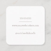 Moderne Succulent Eenvoudig Vierkante Visitekaartje (Achterkant)