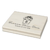 Moderne Succulent Monogram Custom Business, Groot Rubberstempel (Stempel)