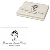Moderne Succulent Monogram Custom Business, Groot Rubberstempel (Gestempeld)