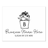 Moderne Succulent Monogram Custom Business, Groot Rubberstempel (Afrduk)