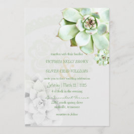 Moderne Succulente Botanische Bruiloft Kaart