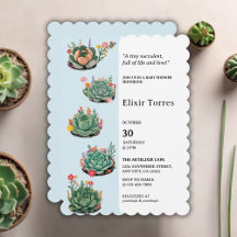 Moderne Succulente Cactus Baby Shower