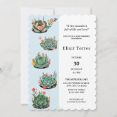 Moderne Succulente Cactus Baby Shower Kaart (Voorkant)