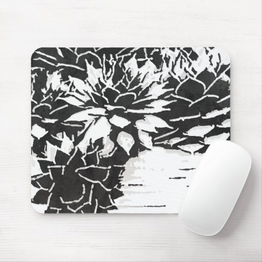 Moderne Succulente Cactus Planten Muismat (Met muis)