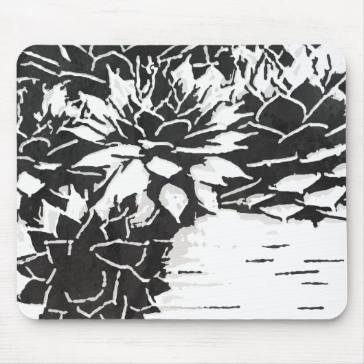 Moderne Succulente Cactus Planten Muismat (Voorkant)