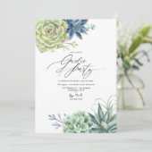 Moderne Succulente Groene Tuinfeest Kaart (Staand voorkant)