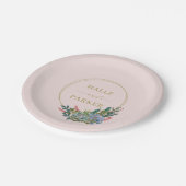 Moderne Succulenten Bruiloft of Bruidsfeest Borden Papieren Bordje (Gekanteld)