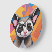 Moderne Sugar Glider Abstract en kleurrijk Grote Klok (Hoek)