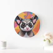 Moderne Sugar Glider Abstract en kleurrijk Grote Klok (Huis)