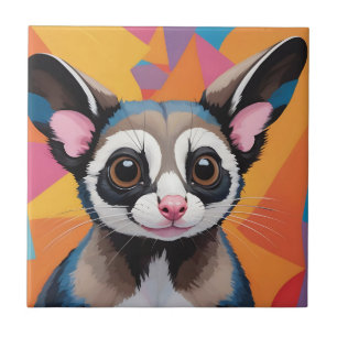 Moderne Sugar Glider Abstract en kleurrijk Tegeltje