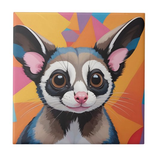 Moderne Sugar Glider Abstract en kleurrijk Tegeltje (Voorkant)