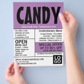 Moderne suikergoedproducten, Adverteren Flyer (Hand)