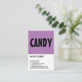 Moderne suikergoedproducten visitekaartje (Staand voorkant)