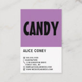 Moderne suikergoedproducten visitekaartje (Voorkant)