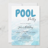 Moderne Summer Pool Party Verjaardag Kaart (Voorkant)