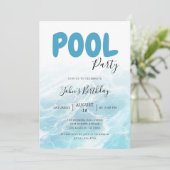 Moderne Summer Pool Party Verjaardag Kaart (Staand voorkant)