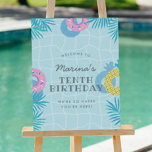 Moderne Summer Pool Party Verjaardag Poster