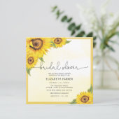 Moderne Sunflower Bridal Shower Invitation Kaart (Staand voorkant)